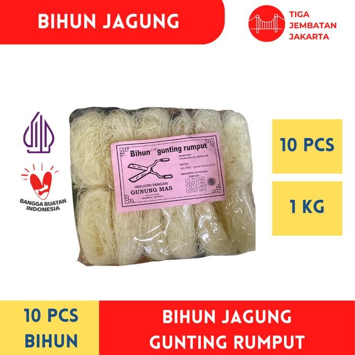 Breakfeast- Bihun Jagung 1 Kg 10 Pcs (Cap Gunting Rumput) - Bihun Jagung Padamu Bihun Jagung