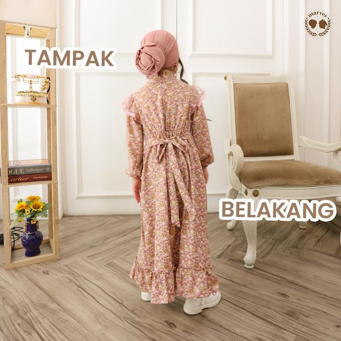 tci0- Marves - Zivara Setelan Lebaran Gamis Muslim Anak Perempuan Hijab Bahan Shakilla Mix