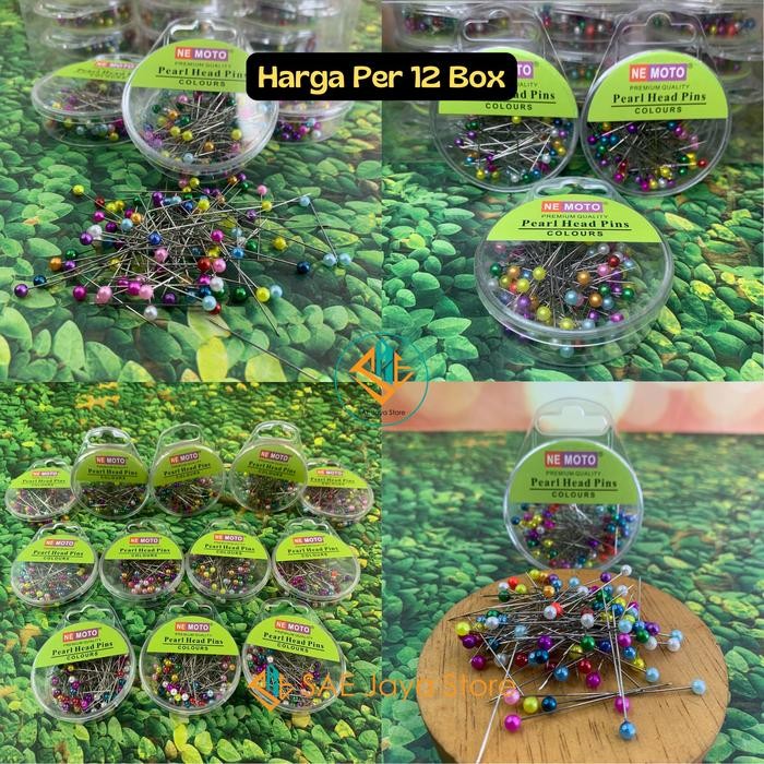 ASLI (12 BOX) JARUM PENTUL BESAR MUTIARA STAINLESS STEEL ANTI KARAT MEREK NE MOTO / PEARL PINS READY