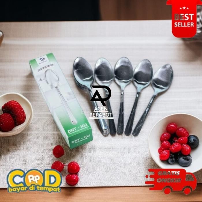 NewGresTockt- Sendok Garpu Makan Dnt 102 Tebal Dan Elegan 12Pcs Kitchenware Stainless