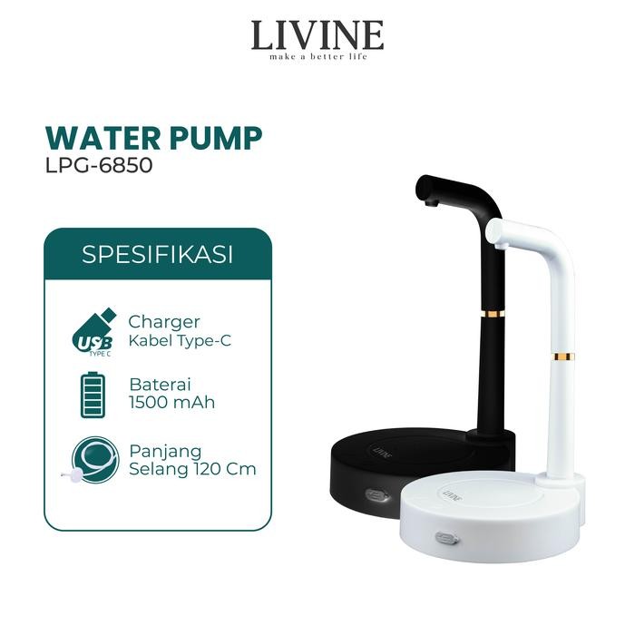 PRODUK LIVINE 2 in 1 Pompa Galon Electric Pompa Air Galon Pompa Galon Elektrik 1500Mah 2Mode Meja