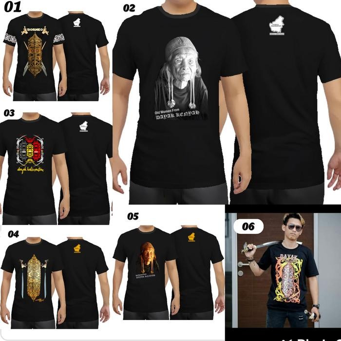 Kaos Distro ORIGINAL Borneo Kaos Dayak Khas Kalimantan Terlaris new