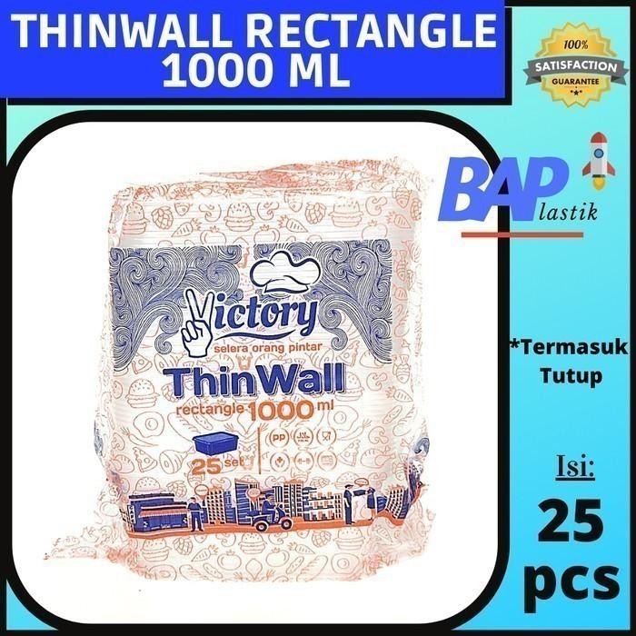 Thinwall Rectangle 1000 ml / Kotak Makan Plastik / Thinwall Victory