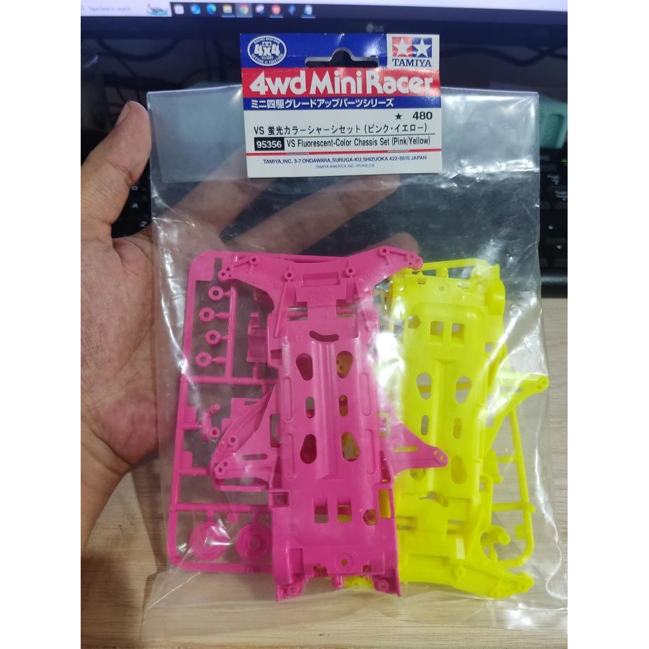 SALE Tamiya 4wd Mini Racer 95356 VS Fluorescent-Color Set (Pink/Yellow)