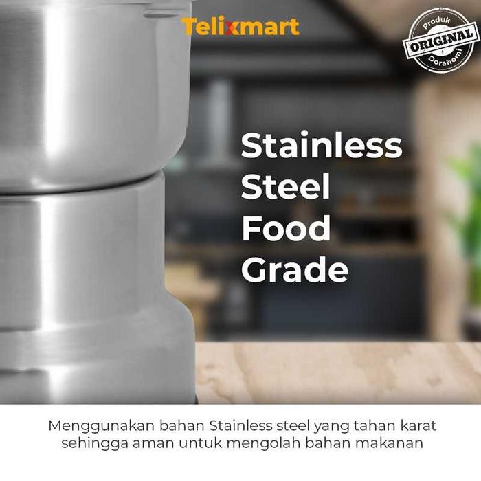 84um- Grinder Mini Dorahomi Mesin Penggiling Kopi Blender Bumbu Kering Stainless Listrik