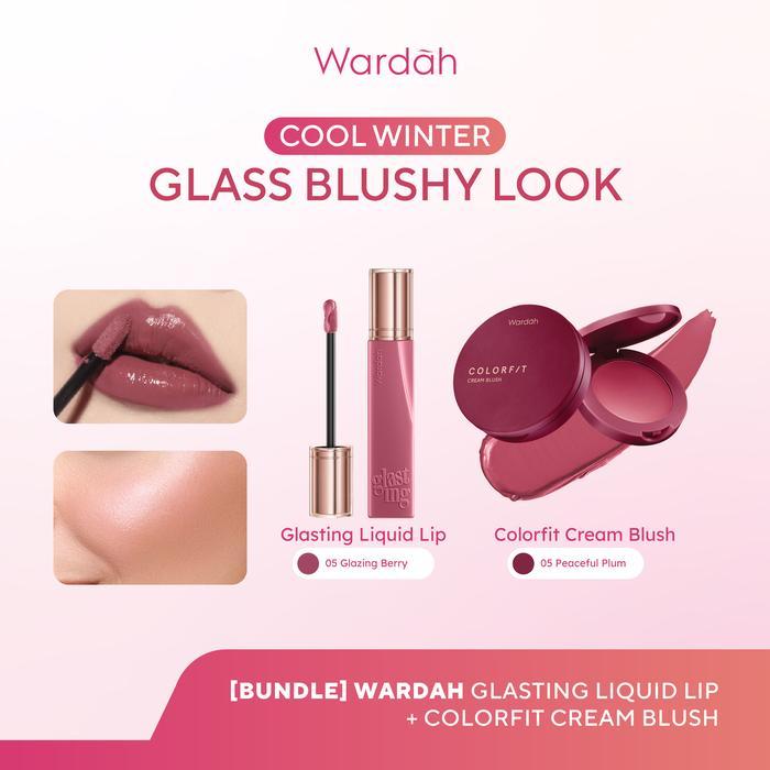 [BUNDLE] WARDAH Cool Paket lip gloss dan blush krim warna glassy pigmen tinggi ringan transferproof 