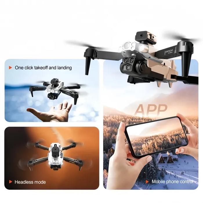 LU200 DRONE 8K WITH TRIPLE CAMERA & GPS 2.4G WIFI FPV LIVE VIDEO, 50M CONTROL, 360 OBSTACLE