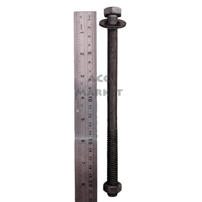 NEW Baut Baja Mur Hitam 20 Cm x 12 Mm Long Thread Bolt Balok Kayu Kanopi