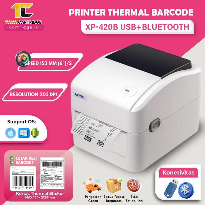 Printer RESI Label Barcode XP-420B Bluetooth New, XPrinter Thermal XP420B XP423B XP-423B USB + BT