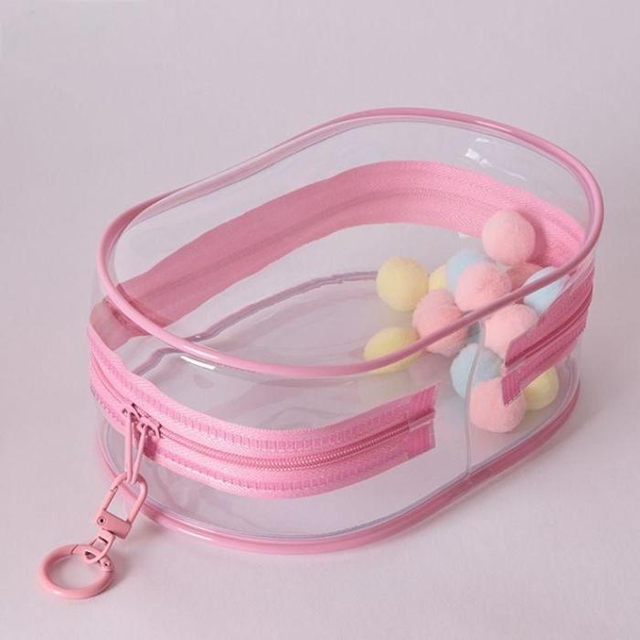 NEW KEYCHAIN BAG PVC OVAL POUCH KEYCHAIN BAG PVC TRANSPARANT DOLL TERPROOF POUCH BONEKA PVC TAHAN