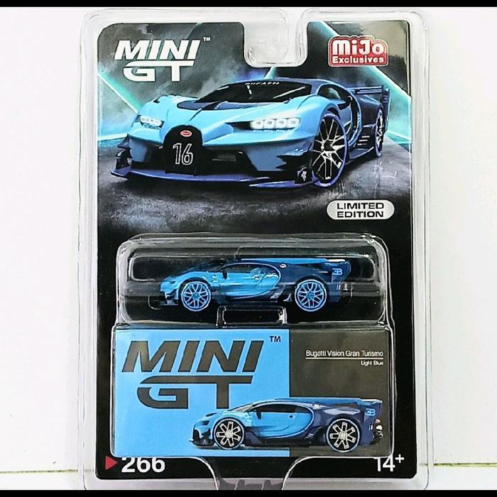 Mini Gt 266 Bugatti Vision Gran Turismo Light Blue Terbaru 