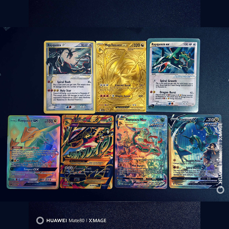 DIY Pokemon card Rayquaza Series Mega Rayquaza gold 164/147 Rayquaza ex Rayquaza Vmax English