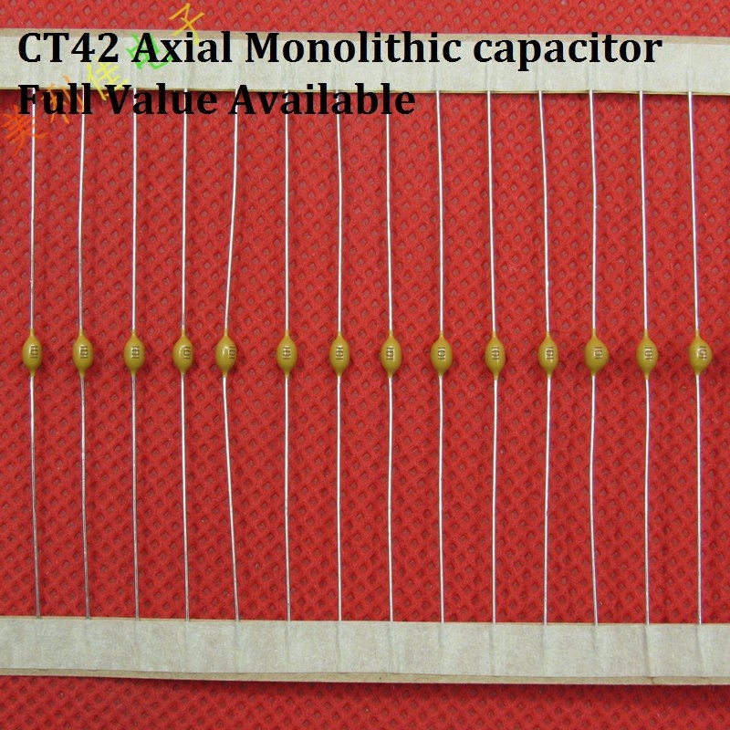 100PCS CT42 Axial Multilayer Ceramic Monolithic Capacitor 50V 474 223 224 105 104 103 102 1NF 10NF