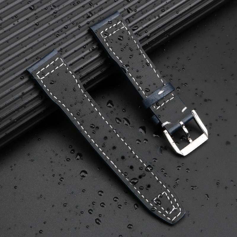 20mm 21mm Cowhide Leather Watch Strap Genuine Belt for IWC Pilot Portugieser Portofino Watchband