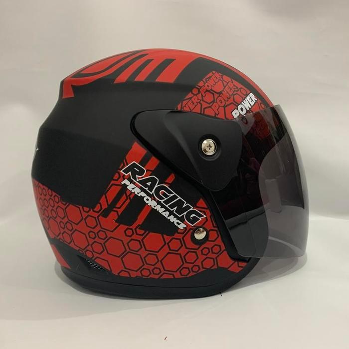 Ready Stok Helm Motor Evo Power Racing Merah Doff Helm Dewasa SNI BXP