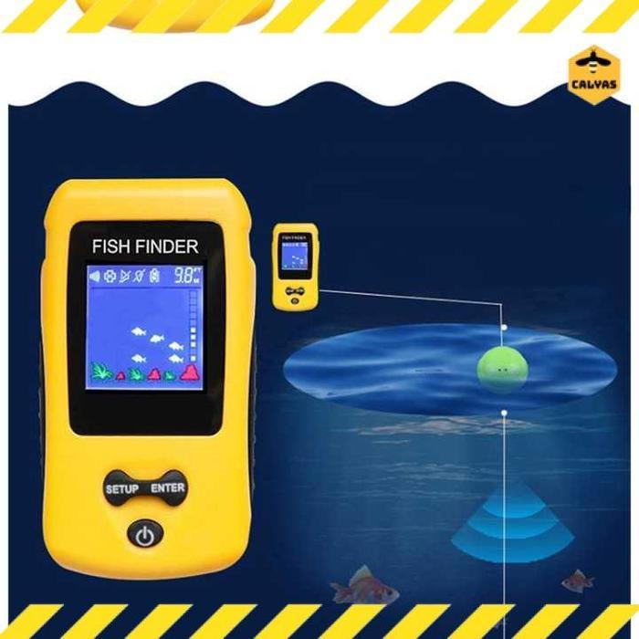 Bisa Grab Radar Ikan Sonar Fish Finder Cable 4X4 Inch Display 100M Alat Pelacak Ikan Laut