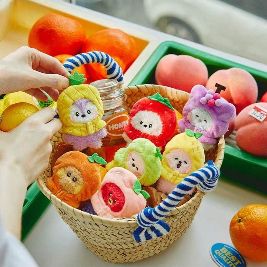 BT21 KPOP MININI FRUITS DOLL Mini Fruit Doll Plush Doll Pendant Keychain Pendant ARMY Fan Gift