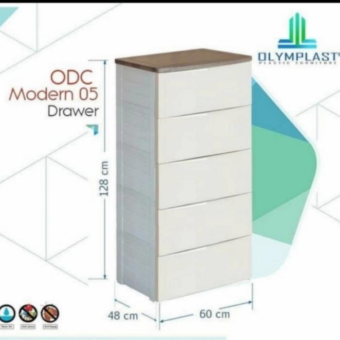 LEMARI PLASTIK OLYMPLAST 5 SUSUN / ODC 05 M / OLYMPLAST DRAWER 5 SUSUN - Cream