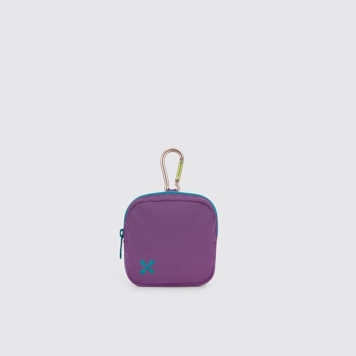 Exsport Square Coin Dompet Koin Bentuk Kotak dengan Carabiner - Ungu Pouch - Purple