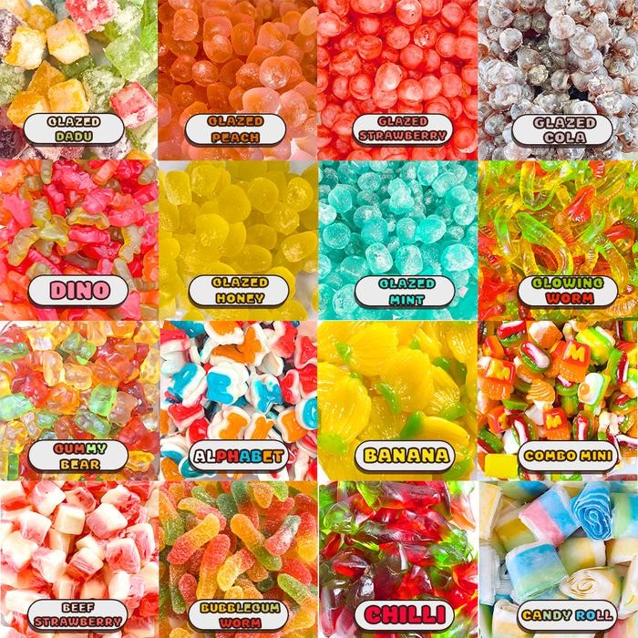 Mamiseler45 - Magic Jellys 500Gr - Permen Jelly Gummy Halal Asem Manis Toples Mix Kiloan Candy Snack