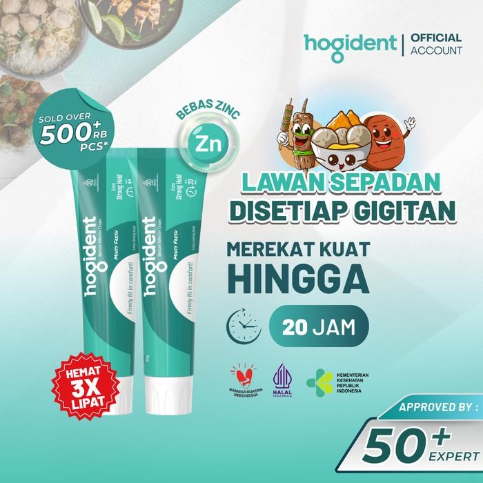 

[SUPER PROMO] HOGIDENT LEM PEREKAT GIGI PALSU TAHAN HINGGA 20 JAM - TWIN BUNDLING 2PCS 50GRAM