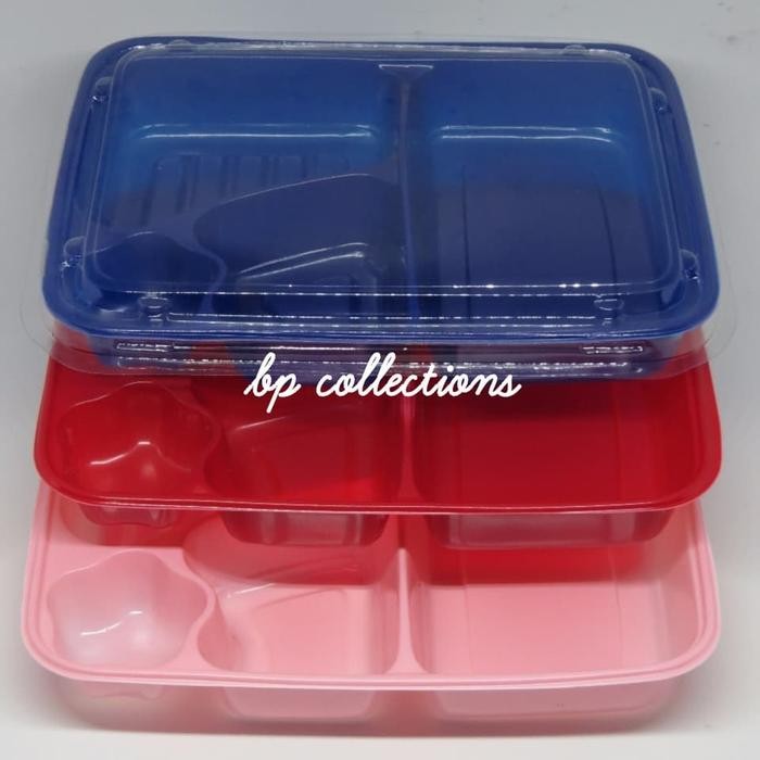 MIKA BENTO SEKAT 4 BENTO KUNING PINK BIRU MERAH PUTIH TRAY BOX GOJEK