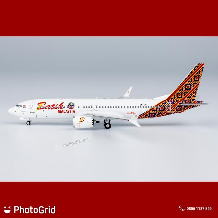 SKUYY BATIK AIR MALAYSIA (MALINDO AIR) 737 MAX 8 9M-LRF NG MODEL 1:400 PACKING AMAN