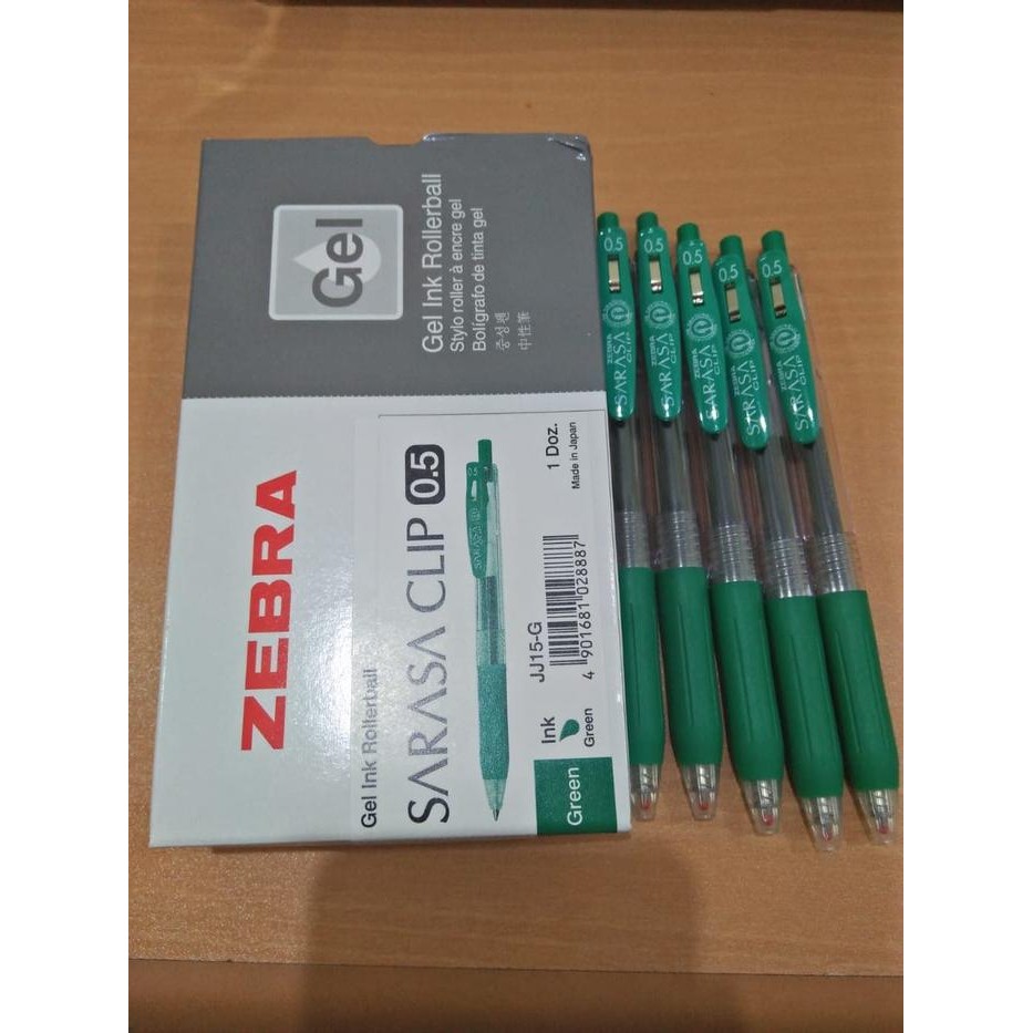 

Zebra Sarasa Clip JAPAN 0.5 Gel Ink Rollerball / Pulpen Gel Hijau Tua