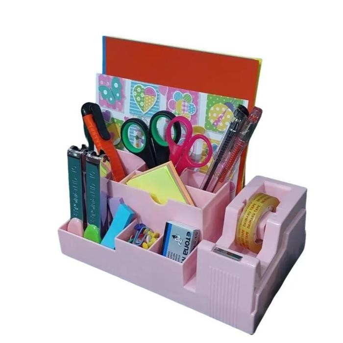 

2 (DUA) PCS Etona Deskset E 238. Ada tape dispenser, buat mejamu lebih rapih