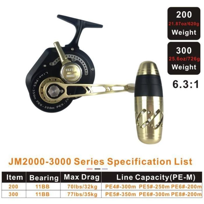 Reel Underhead Natural tangan kanan JM2000 Kwalitas bagus cek spesifikasi real di foto Hanya 1