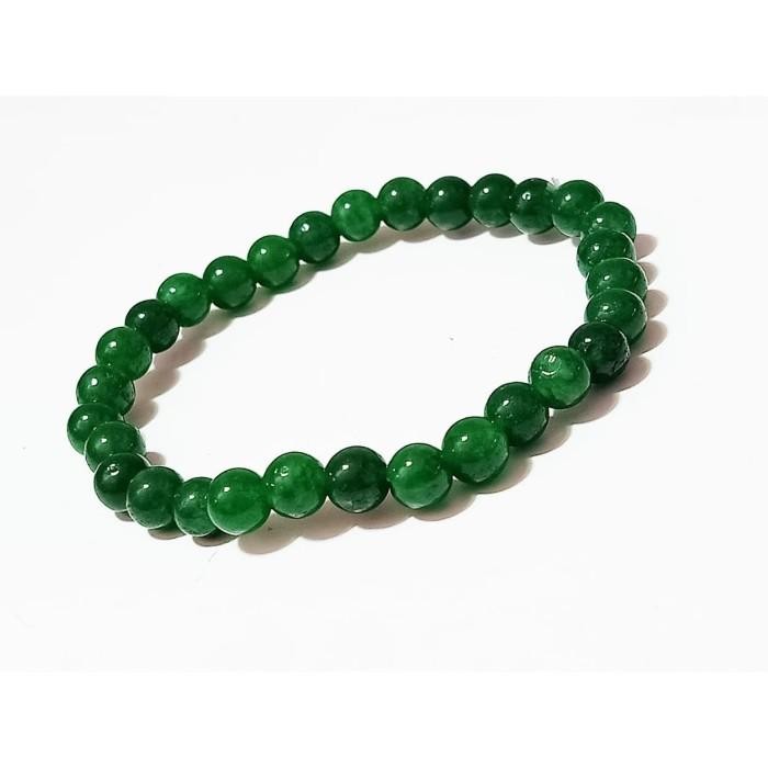 Pilihan- Vee Gelang Batu Giok Hijau Bola Dim 6Mm - Gelang Pria Wanita Terapi