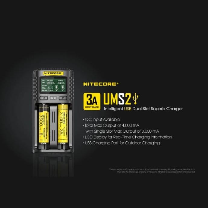 Nitecore Ums2 Intelligent Usb 2 Slot Superb Charger