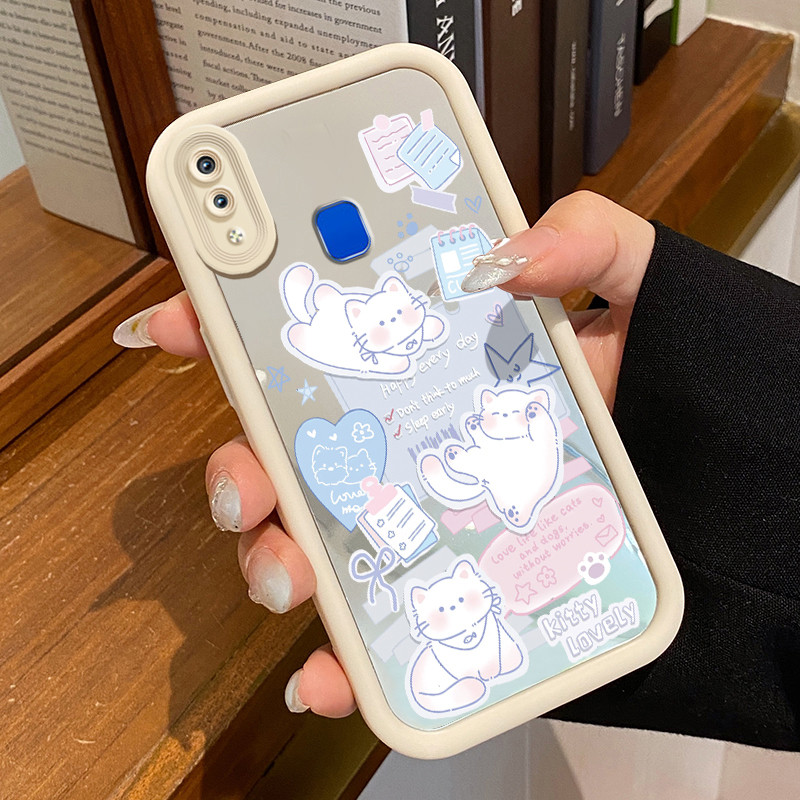 Casing Hp VIVO Y95 Y93 Y93s Y91 Y91i Case Softcase Casing HP Love Love Kucing Silikon Mirror Kesing 