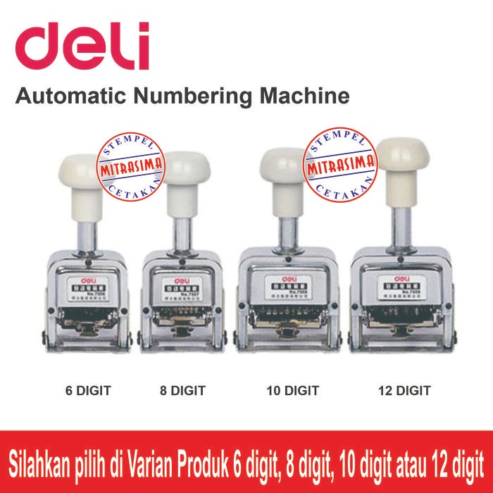 

NOMORATOR OTOMATIS 6 DIGIT, 8 DIGIT, 10 DIGIT, 12 DIGIT MERK DELI KODE 701