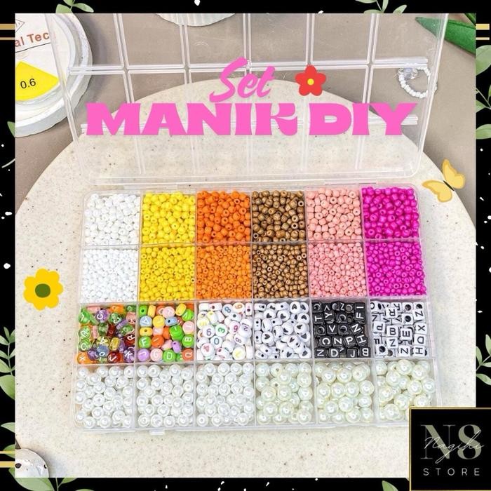 

New SET MANIK DIY LENGKAP AESTHETIC GELANG CINCIN KALUNG // PAKET MANIK MANIK DIY// DIY GELANG