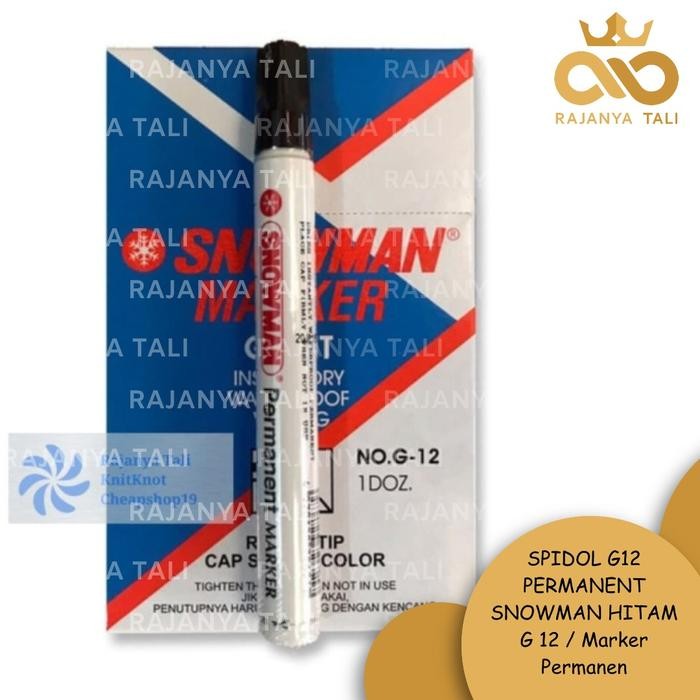 

New SPIDOL G12 PERMANENT SNOWMAN HITAM G 12 / Marker Permanen