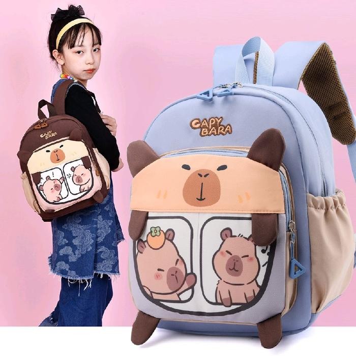 

Xungli - Tas Sekolah Anak Motif Capybara Import/Ransel Anak Sekolah TK PAUD SD Laki Laki Perempuan