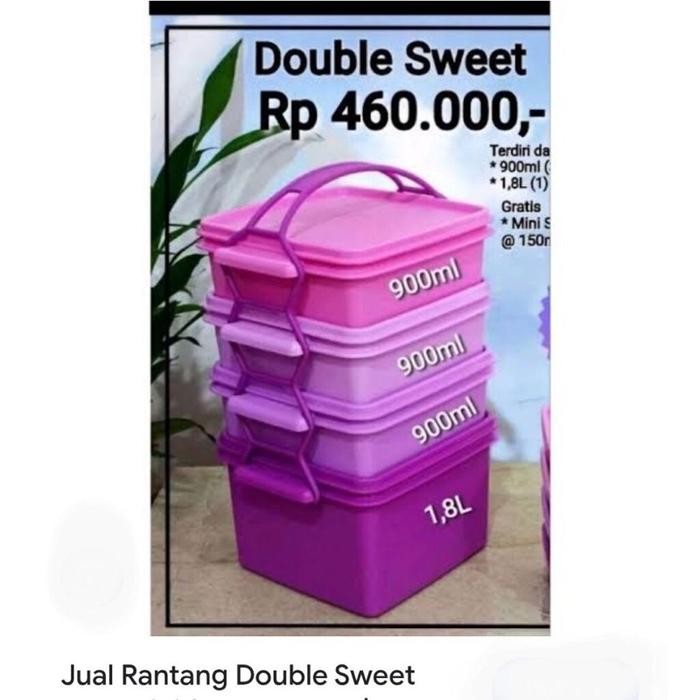 Rantang Susun Tupperware Double Sweet Free Square Away