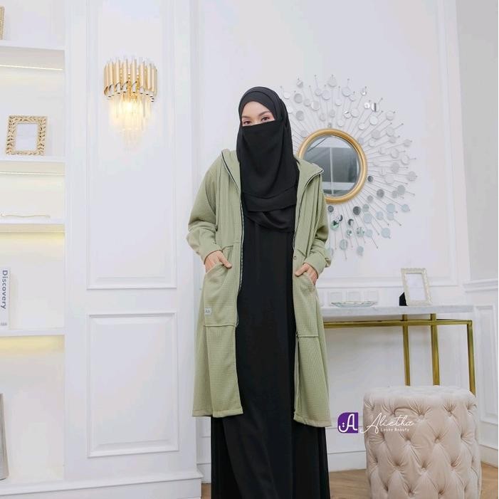 TERLARIS Fathiyah Outer Alietha Jaket Fathiyah Alietha Fathiah Outer jacket Muslimah Wanita READY