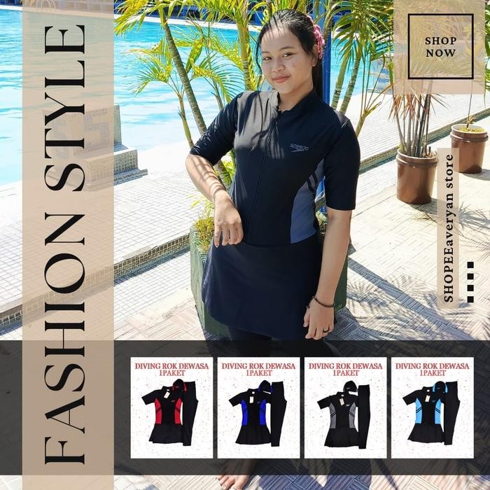 NEW PRODUK BAJU RENANG WANITA DEWASA SPEEDO 1 SET NANINA38