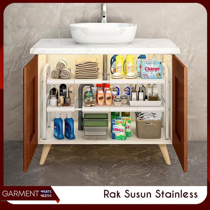Pilihan- Rak Bawah Wastafel Dapur Kamar Mandi Kabinet Susun Penyimpan Alat Dapur Sabun
