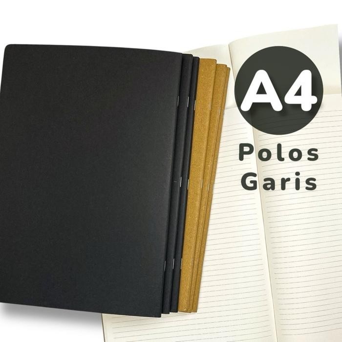 

New buku tulis A4 notebook blank polos sketsa custom Hitam Paper