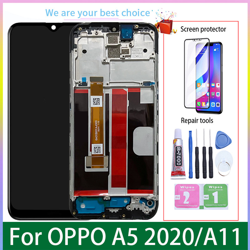 Original For Oppo A5 2020 LCD Display With Frame Screen Touch Panel Digitizer Replacement Parts CPH1