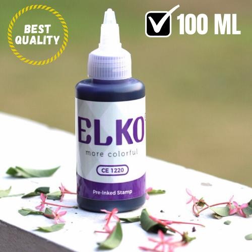

New Tinta Stempel Flash Warna Violet Waterproof ELKO 100 ML Untuk Kertas