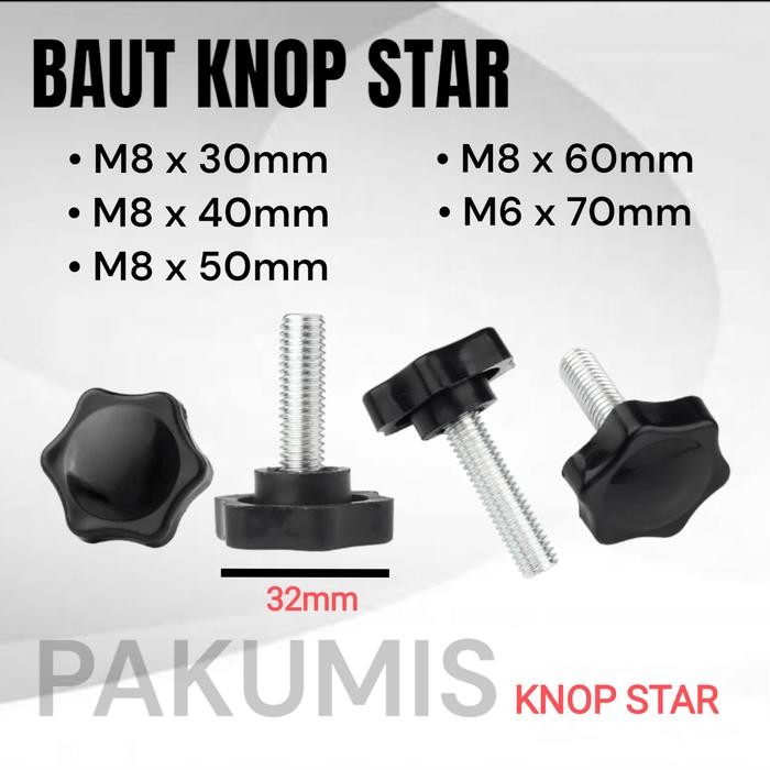 New BAUT KNOP STAR M8 BAUT KENOP M8