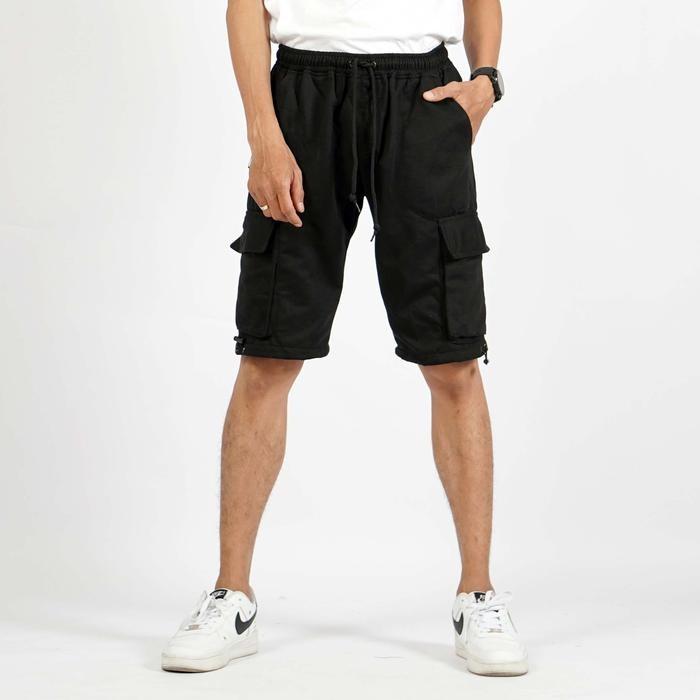 Erigo Collection - Celana Cargo Pendek Pria Fleece Celana Training Pendek