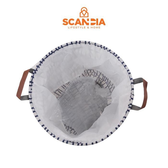 SCANDIA Lunka Laundry Bag Stick Navy - Keranjang Pakaian Keranjang Keranjang Serbaguna Laundry