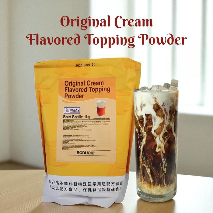 

Stok Baru Boduo Original Cream Flavored Topping Powder - Bubuk Topping Premix 1kg