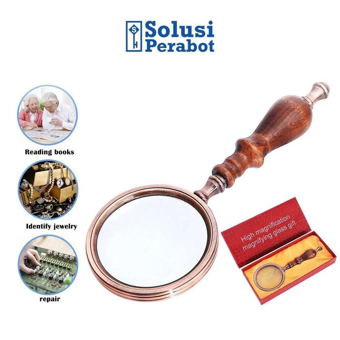 

SALE Kaca Pembesar Motif Kayu Retro SP / Vintage Lup Lensa Handheld