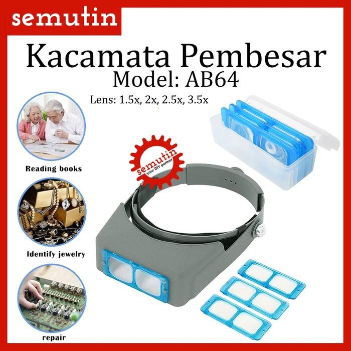 

SALE Kacamata Pembesar AB64 / Kaca Mata Servis / Lampu Reparasi / Eyelash Extension